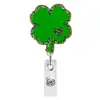 Calle. Día de San Patricio Acrílico Brillante Verde Trébol de Cuatro Hojas Sombrero Retráctil Hebilla de Fácil Extracción Clip Giratorio Fácil para Insignias