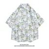 Camisa Hawaiana Floral de Manga Corta Holgada y Delgada de Verano para Hombre, Moderna, Casual, de Manga Corta, para Vacaciones en la Playa, Camisa de Pareja