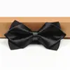 Pajarita Puntiaguda para Hombre Formal Estilo Coreano Puntiaguda Doble Capa Novio Boda Vino Tinto Pajarita Negra para Mujer