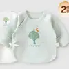 Roupas para Recém-Nascidos, Tops Meia-Costas para Bebê, Tops Sem Costura 100% Algodão para Recém-Nascidos de 0-3 Meses, Pijamas de Bebê Estilo Primavera e Outono