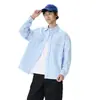 Camisa de Trabajo de Color Sólido Estilo Hong Kong para Hombre Camisa Versátil de Moda Manga Larga Primavera y Otoño Chaqueta para Hombre