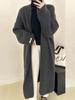 Suéter Amazon elegante estilo preguiçoso feminino 2023 outono e inverno novo comércio exterior transfronteiriço tamanho grande longo grosso malha cardigan