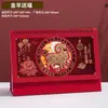 Calendário de Mesa Criativo Personalizado 2027 Ano do Carneiro Chinês Vermelho Festivo com Relevo Dourado Vazado Calendário Mensal de Ano Novo