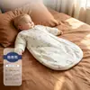 Saco de Dormir de Seda de Amora Bibiwan de Anyang para Bebê Outono e Inverno Espessado Classe A para Recém-Nascidos Tudo-em-Um Anti-Susto