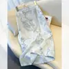 Nueva Falda Media Estilo Chino para Mujer Verano 2025 Nuevo Estilo Bordado al Viento Falda de Tubo Recto Longitud Media Abertura Falda de Línea A que se Ajusta a la Cadera