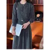 Conjunto de Dos Piezas Elegante Suave Estilo Francés Otoño Invierno 2026 Conjunto Estilo Little Chanel Cárdigan de Punto de Cuello Redondo de un Solo Botón Falda