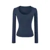 Camiseta de Manga Larga Base Interior Estilo Puro Deseo Cuello en U para Mujer Otoño 2026 Nuevo Top Corto Ajustado Sexy Hot Girl