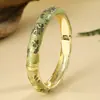 Estilo Chino Regalo de Viaje Pulsera Colorida de Esmalte con Apertura de Resorte Peonía Cloisonné Pulsera de Esmalte Vintage para Mujer