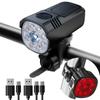 Faro de Bicicleta de Aleación de Aluminio para Ciclismo Nocturno, Luz Amarilla y Blanca, Linterna Recargable por USB, Luz para Bicicleta de Carretera y Montaña