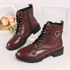Botines Martin de comercio exterior para mujer, botines estilo británico, nueva colección primavera y otoño 2026, con plataforma gruesa para aumentar altura, forma de corazón, talla grande, botas de motociclista