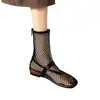 Botines cortos de malla calada estilo coreano 2026 para mujer, transpirables, nuevos, modernos y a la moda, con punta redonda, de malla para primavera y verano