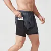 Shorts Esportivo Masculino para Corrida, Maratona, Atletismo, Calça Solta de Três Pontos, Forro de Secagem Rápida, Anti-Exposição, Shorts Dupla Camada para Fitness