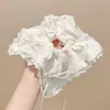 Elástico de cabelo estilo pastoral francês para meninas, scrunchie de lenço quadrado de alta qualidade, elástico para rabo de cavalo baixo com senso de atmosfera