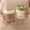 Contenedor Portátil de Mano para Almuerzo y Sopa para Oficinistas, Taza Redonda de Acero Inoxidable Aislada para Sopa de Desayuno, Taza Sellada para Cereales con Cuchara