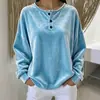 Moda Femenina Europea y Americana 2026 Sitio Independiente de Amazon Transfronterizo Nuevo Suéter Casual de Moda de Terciopelo Holgado con Botones Manga Larga