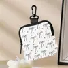 Cartera para Monedas con Estampado de Lazo, Bolso de Almacenamiento Impermeable de Cuero Artificial, Estuche Multifuncional Mini para Auriculares
