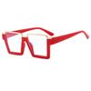 Gafas ópticas cuadradas de metal para pc, de media montura, anti-luz azul, con personalidad europea y americana, gafas sencillas transfronterizas, con personalidad, gafas decorativas de vanguardia.