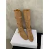 Otoño 2026 Nuevas Botas Altas de Cuero Redondas con Hebilla Retro para Mujer, Botas de Caballero de Ante con Tacón Oculto, Botas de Tacón Grueso Adelgazantes