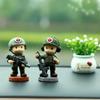 Soldadinho de Desenho Animado Polícia Bolo de Aniversário Enfeites Forças Especiais Carro Enfeites Boneca Artesanato de Resina Presentes de Festival