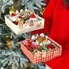 Nueva caja de pastel de cuatro hechizos navideños caja de cuatro felices caja de embalaje transparente portátil decoración de pastel de repostería postre
