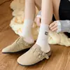 Calcetines estilo miu, calcetines de media pantorrilla bordados con letras para mujer, calcetines de algodón acanalados de color liso, calcetines nuevos estilo coreano para otoño/invierno