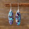 Comercio exterior comercio electrónico nuevos aretes colgantes geométricos de piedra natural bohemios joyería popular europea y americana al por mayor
