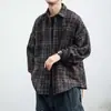 Camisa Retro Americana para Hombre Primavera y Otoño Nuevo Estilo Diseño a Cuadros de Fragancia Pequeña Marca de Tendencia Chaqueta Casual de Manga Larga para Pareja