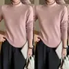 Camiseta Interior de Cuello Medio Alto para Mujer Talla Grande 200 Jin MM Otoño e Invierno Versátil Adelgazante Manga Larga Camiseta Top Ropa Exterior