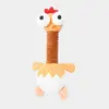 Juguete de Pollo de Peluche Chirriante para Perros, Juguete Interactivo para Masticar con Cuello Arrugable, Juguete Duradero para la Dentición para Perros Pequeños/Medianos, Juguete para Mascotas para Aliviar el Aburrimiento y Limpieza Dental