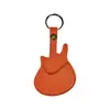 Estojo de armazenamento de palhetas de guitarra transfronteiriço, porta-palhetas em formato de guitarra elétrica de couro PU com chaveiro, acessório para instrumento musical