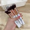 Amazon 10 pincéis de maquiagem marmoreados pincéis de maquiagem terno um conjunto completo de pincéis de maquiagem de cabelo macio maquiagem de beleza