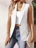 En stock 2026 nuevo chaleco sin mangas de moda transfronterizo europeo y americano para mujer, chaqueta de un botón ajustada para commuting, color liso