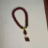 Pulsera Imitación Cinabrio para Mujer, Calabaza de Arena Dorada Morada, Lujo Exquisito de Nicho, Suministro para Transmisiones en Vivo del Año del Zodiaco