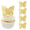 Decoração para Cupcake Coração Borboleta de Acrílico Topper Estilo Ins Decoração de Sobremesa para Festa de Aniversário Ornamento