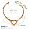Colar Coração Vazado Francês Mais Vendido Aço Inoxidável Banhado a Ouro Real 18K Pulseira Simples Elegante Estilo Ins Transfronteiriço