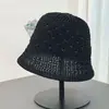 Sombrero de pescador retro casual versátil de verano, fino y transpirable, sombrero tipo cubo de punto calado estilo japonés para mujer