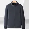 Chaqueta de Polar de Comercio Exterior Primavera Otoño Casual Cuello Alto Cárdigan para Hombre Engrosada Otoño Invierno Chaqueta de Moda para Hombre