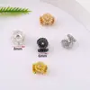 Color Oro 18K Conservación del Color Micro-Pavimentado Circonita Separadores de Rueda Trébol de Cuatro Hojas Flor de Ciruelo Diamante Materiales para Pulseras Collares DIY Accesorios
