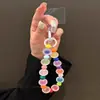 Lanyard para Teléfono de Color Dopamina con Acabado Mate tipo Piel, Funda de Teléfono, Cadena de Muñeca, Llavero, Accesorio para Bolso, Amuleto Anti-Pérdida