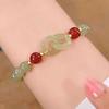 Pulsera Entrelazada Estilo Chino para Mujer Diseño de Nicho ins Hebilla de Corazón y Paz Pulsera de Perlas Regalo de Alta Gama para Mejor Amiga