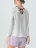 Blusa ultradelgada de secado rápido con manga larga para mujer, nuevo modelo 2026, holgada, ligera, transpirable, ropa de yoga, top deportivo casual para fitness