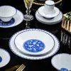 Jingdezhen Azul e Branco Chinês Conjunto de Louça Exquisito Cor Sob Esmalte de Alta Temperatura Balde de Louça de Porcelana Exquisita Tigela e Prato Podem Ser Personalizados