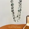 Colar em Camadas de Moda Irregular de Cor Escura Personalizado, Novo Design de Nicho, Colar Acessório para Roupas Estilo Feriado