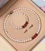 Collar de Perlas de Agua Dulce Naturales de Zhuji para Mujer Conjunto de Perlas Auténticas Cadena para Clavícula Regalo para Mamá Día de la Madre Venta al por Mayor