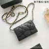 Estilo Popular Transfronteiriço Carteira Pequena Fofa de Couro Genuíno Bolsa de Ombro Transversal Versátil Corrente Bolsa de Ombro Pequena Acolchoada Versão Alta
