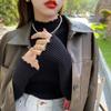 Camisa de fondo de alta gama para otoño e invierno, de punto, gruesa, interior, ajustada, con orejas, manga larga, cuello alto, exterior, prendas de punto, ropa de mujer