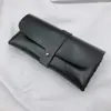Estojo para óculos de sol couro macio padrão lichia fecho de couro estojo para óculos preto branco manchado