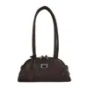 Bolsa Boston Versátil Casual Personalidade Moda Feminina Cor Sólida Couro Oleado Estilo Coreano ins Toque de Luxo Bolsa de Ombro Único