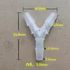 Conector en Y de tres vías, junta de espiga de espiga de pescado, junta de plástico, manguera de tubería de agua tubería de aire, divisor en Y de ángulo reductor