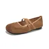 Sapatos Mary Jane estilo francês com design de bico dividido falso, nova coleção outono 2026 feminina, sapatos baixos estilo Birkenstock para combinar com vestidos, sapatilhas rasas